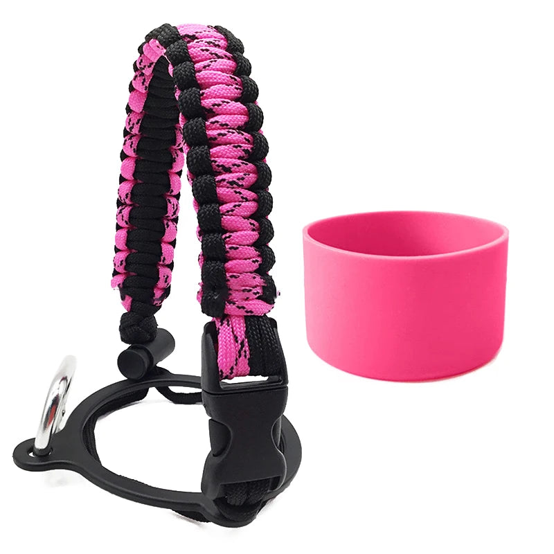 Silicone Non-slip Base Cover Paracord Hand-woven Water Cup Carrying Qme A13