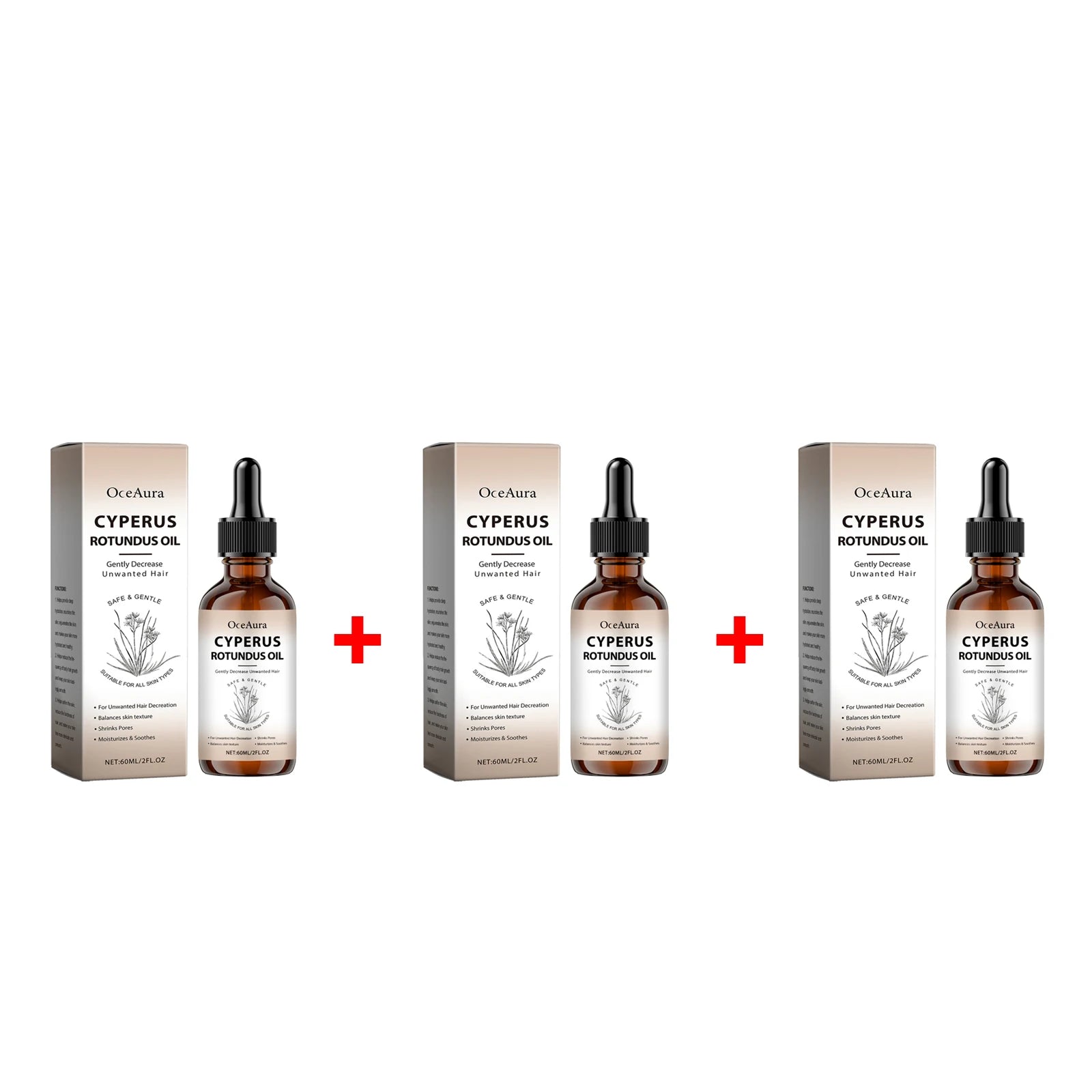 Pure Cyperus Rotundus Oil for Hair Removal Essence Reduce Armpit Arms Body Hair Inhibitor Shrink Pores Smooth Skin Care Serum Qme 180ml Boxed