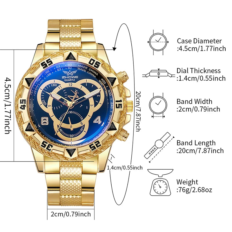 Mostrador Grande Masculino Rel Gios De Neg Cios Pulseira O Gio Quartz Qme
