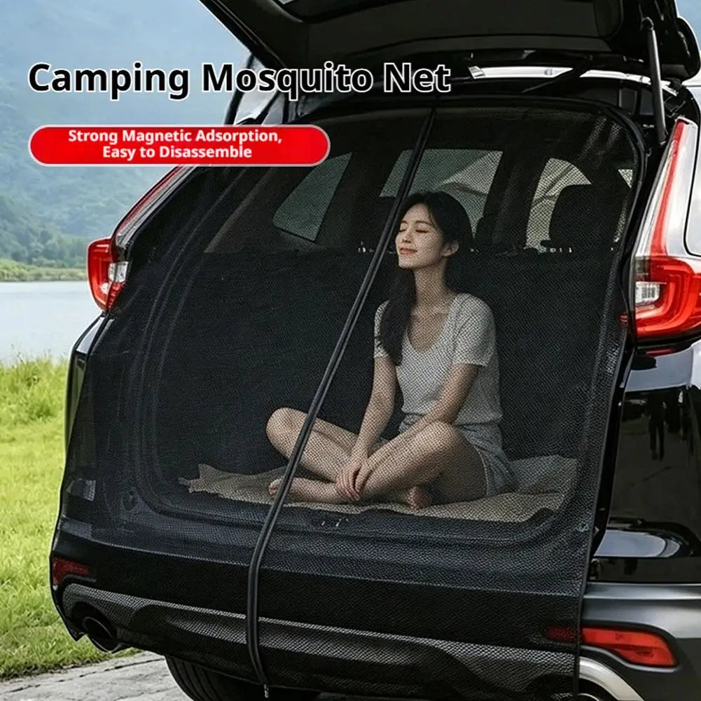 Auto Tailgate Mesh Screen Car Trunk Mosquito Net Standard Magnetic Qme