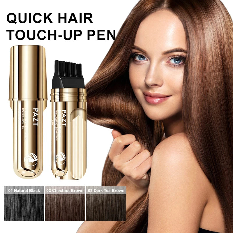 Hair Pen One-swipe Black Dye Comb Instant Gray Root Coverage Qme