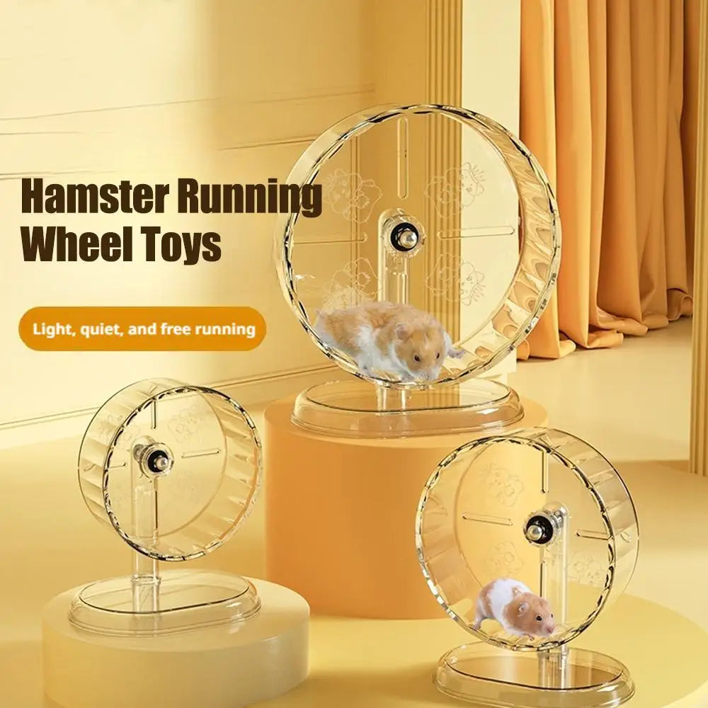 Hamster Running Sport Transparent Running Wheel Support Toy Small Pet Roller Bearing Silent Running Wheel Pets Accessories Qme