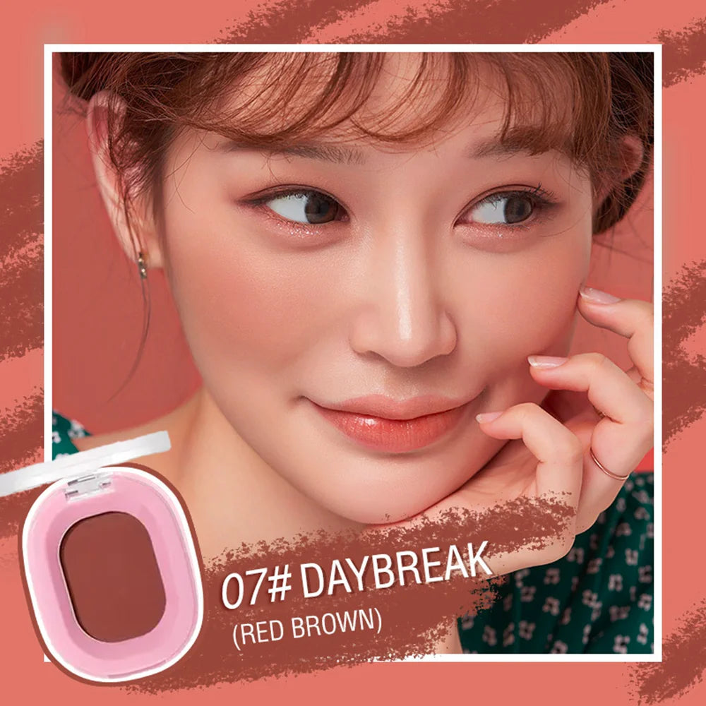 Monochrome Matte Blush Powder Natural Nude Cheek Rouge Brightening Qme Red Brown Tone