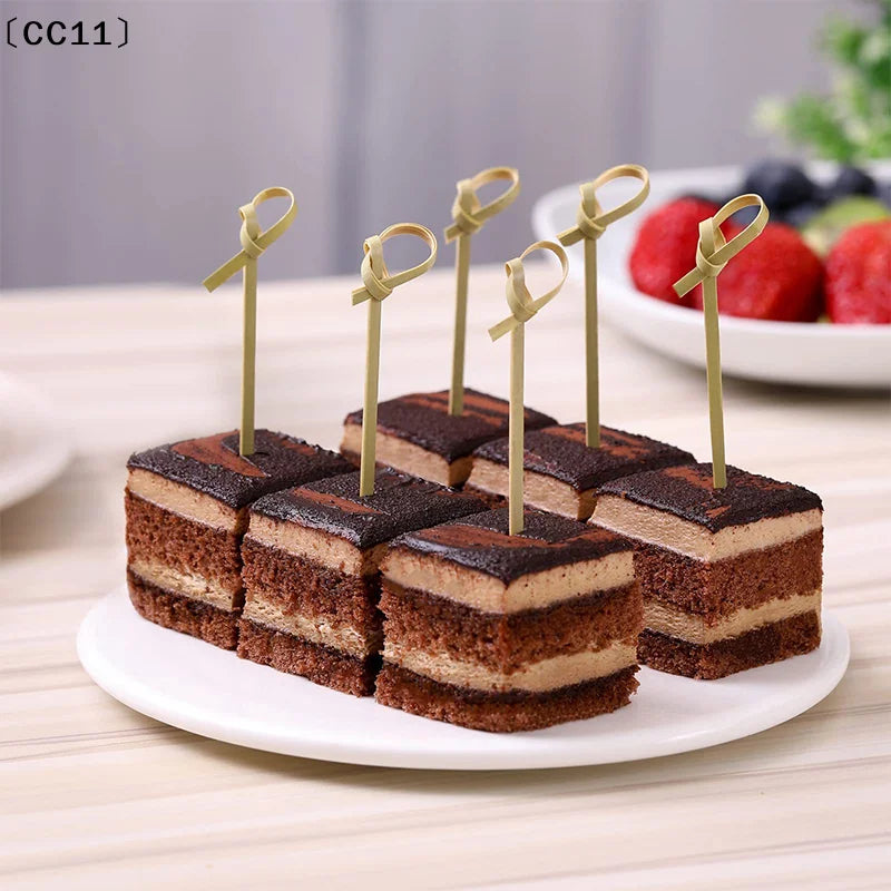 Bamboo Skewers Barbeque Bar Tool Kitchen Cocktail Picks Disposable Qme