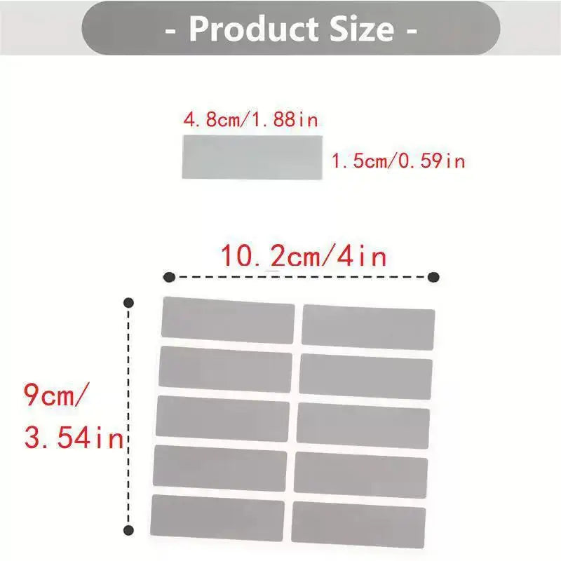 100pcs/ Pack (10 sheets) Rectangle Scratch Off Stickers Labels, 1.9 x 0.6 inch Qme