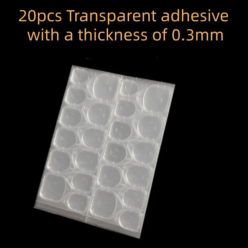 Stick Nail Jelly Double sided Adhesive Transparent Traceless Nail Glue Invisible Wear Nail Sheet Adhesive DIY Tools Qme 20pcs transparency