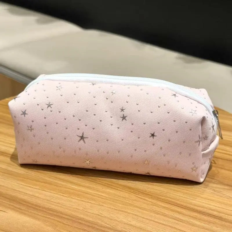 Multi-functional Canvas Pencil Case Star Print Multicolor Zippered Qme A4