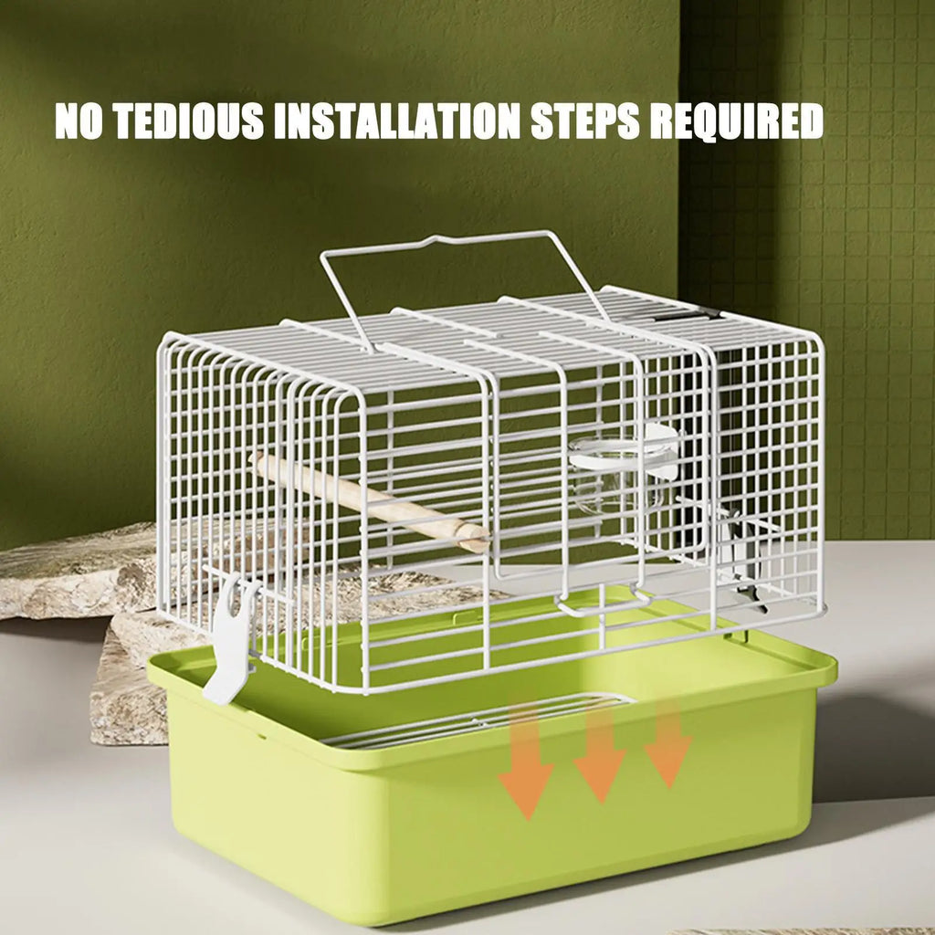 Bird Cages Parakeets Portable Large Space Carrier Handle Parrot Beaks Qme