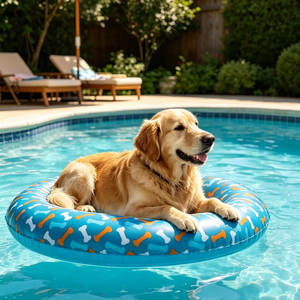Dog Float PVC Leak-Proof Inflatable Anti-Slip Dog Pool Raft For Lake Beach Games Water Party Pond Small And Medium Breeds Qme