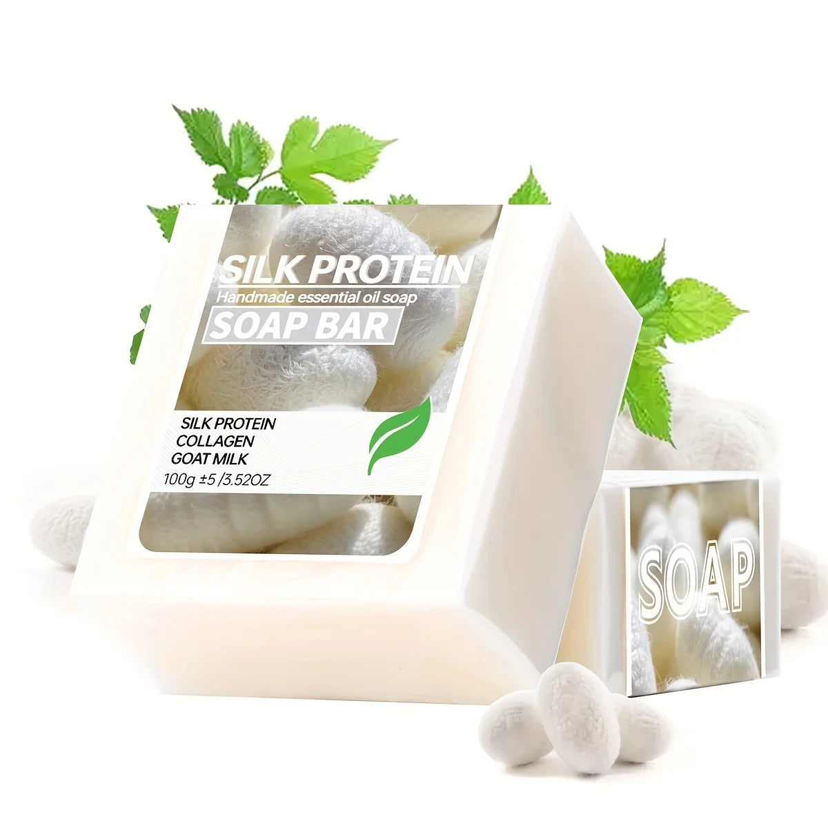 Silk Protein Drawing Soap Goat Milk Moisturizing Cleansing Collagen Qme