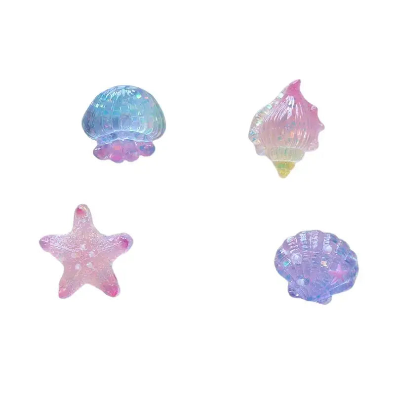10pcs Mini Kawaii Cute Star Shell Flat Back Cabochons DIY Scrapbook Party Hairpin Accessories Home Decoration Craft Qme