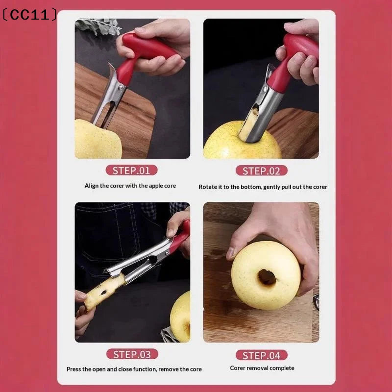 Fruit Corer Stainless Steel Pears Core Remover Tool Cutter Seeder Qme