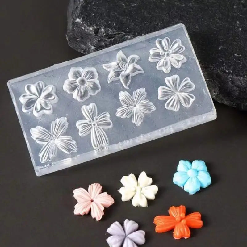 3D Silicone Flower Nail Art Mold Reusable Petal Template Salon Design Qme