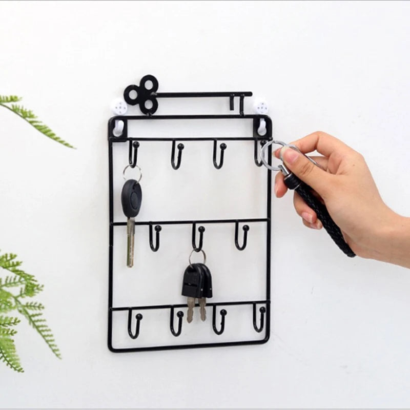 Wall Mounted Key Hook Clip Storage Rack Practical Multifunctional Qme