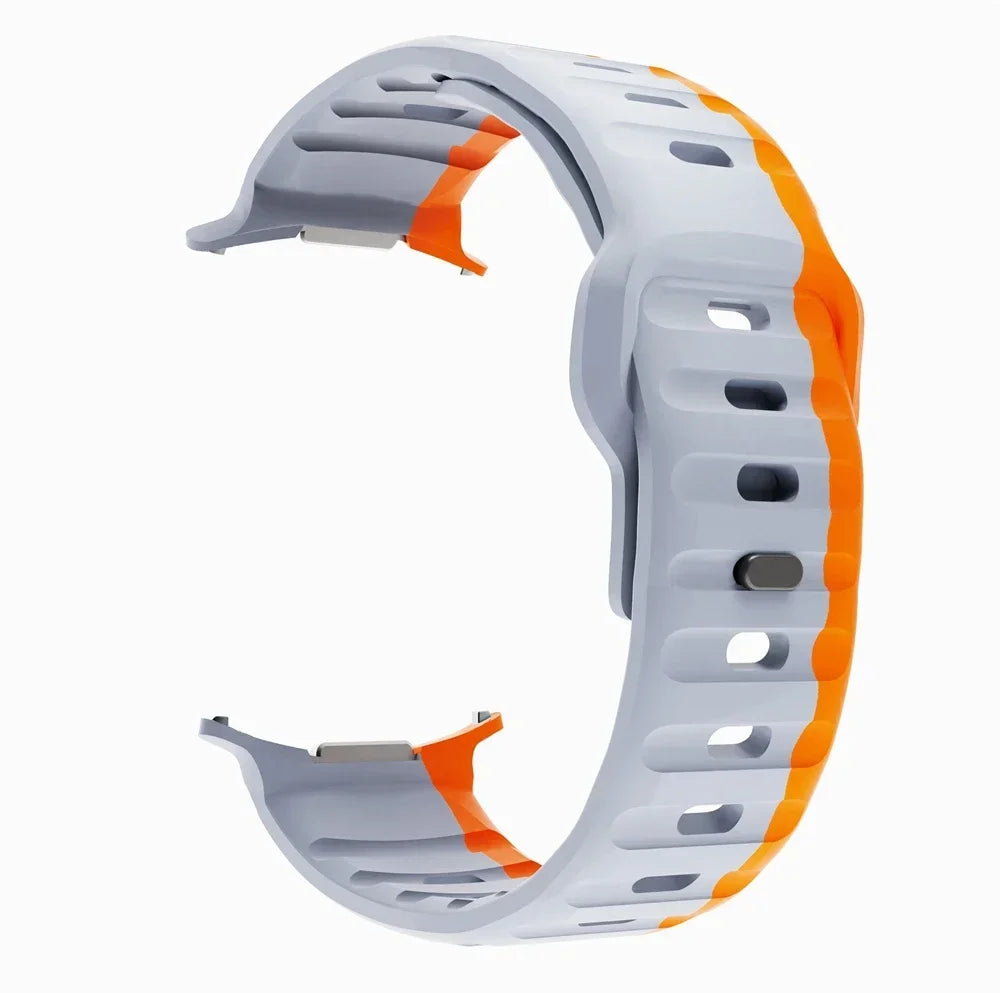 No Gaps Silicone Sport Strap For Samsung Galaxy Watch Ultra 47mm Band For Watch Ultra Replacement Bracelet Watchband Qme GrayOrange watch 7 ultra 47mm
