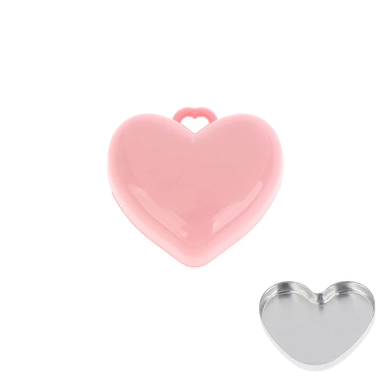 Heart-shaped Mini Empty Compact Mirror Aluminum Pan Keychain Blush Qme Pink