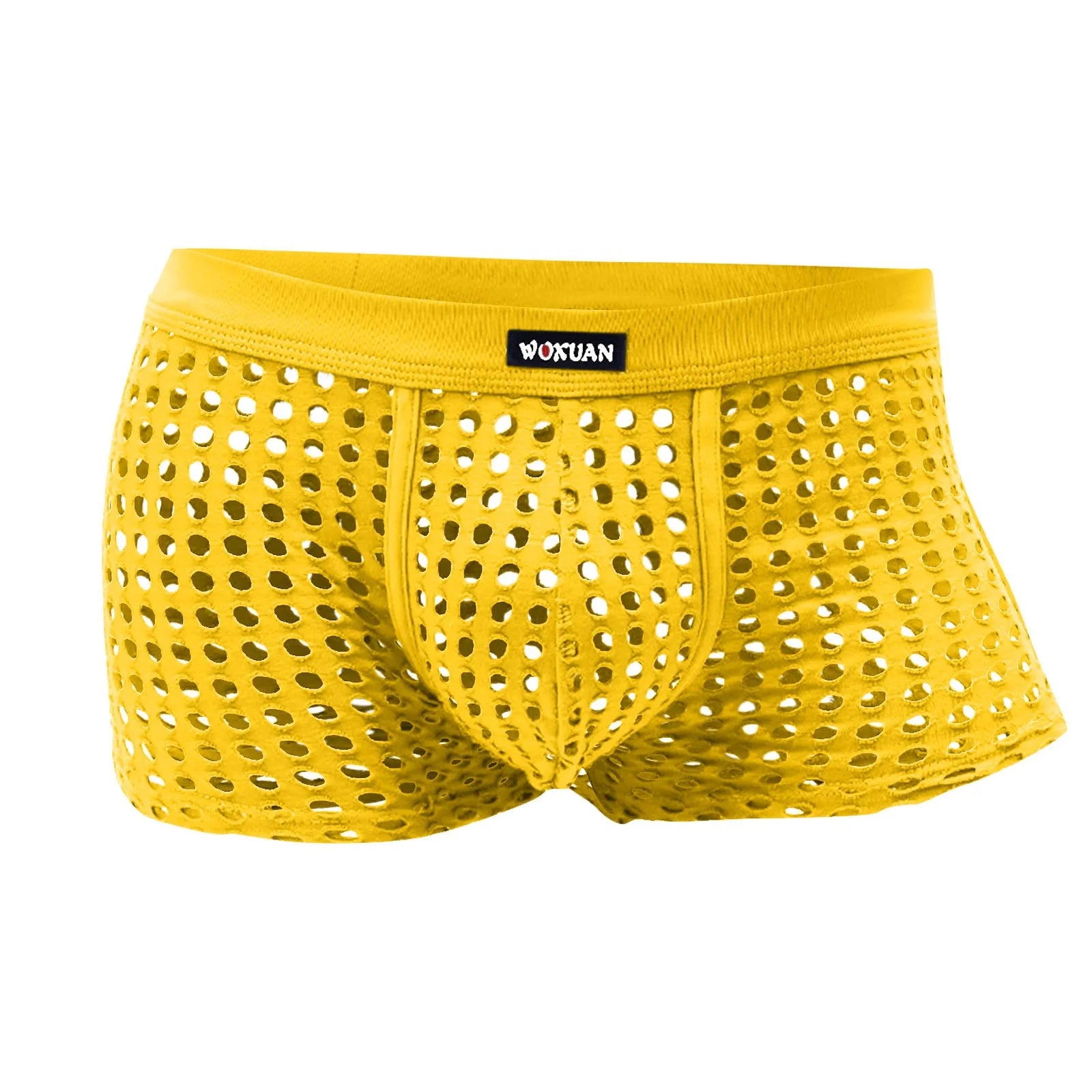 See-through Sexy Mens Mesh Hollowed Out Shorts Underwear Breathable Loose Comfortable Erotic Thongs Qme