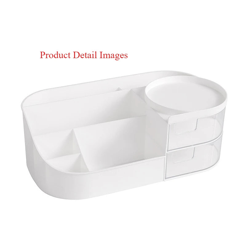 Makeup Storage Box With Mirror Desktop Dressing Table Makeup Mirror Cosmetics Jewelry Storage Box Touch Light Storage Organizer Qme