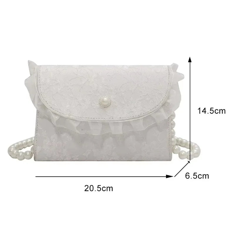 Women's Pearl Chain Shoulder Bag Elegant Small Handbag Fashion Qme