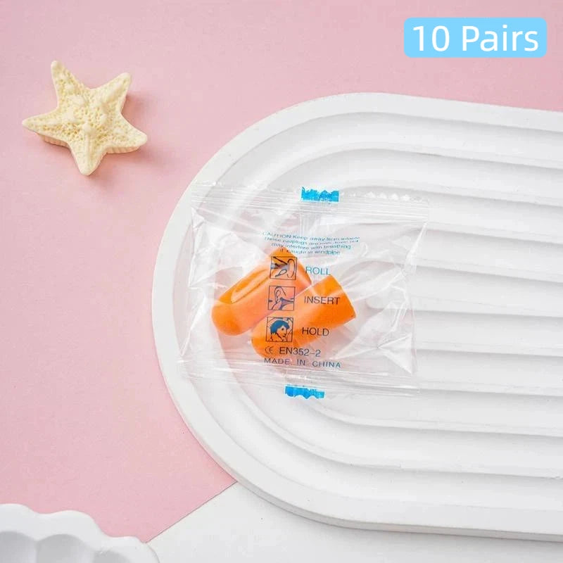 Soft Foam Earplugs 38dB Noise Cancelling 10 Pairs Multicolor Qme A9