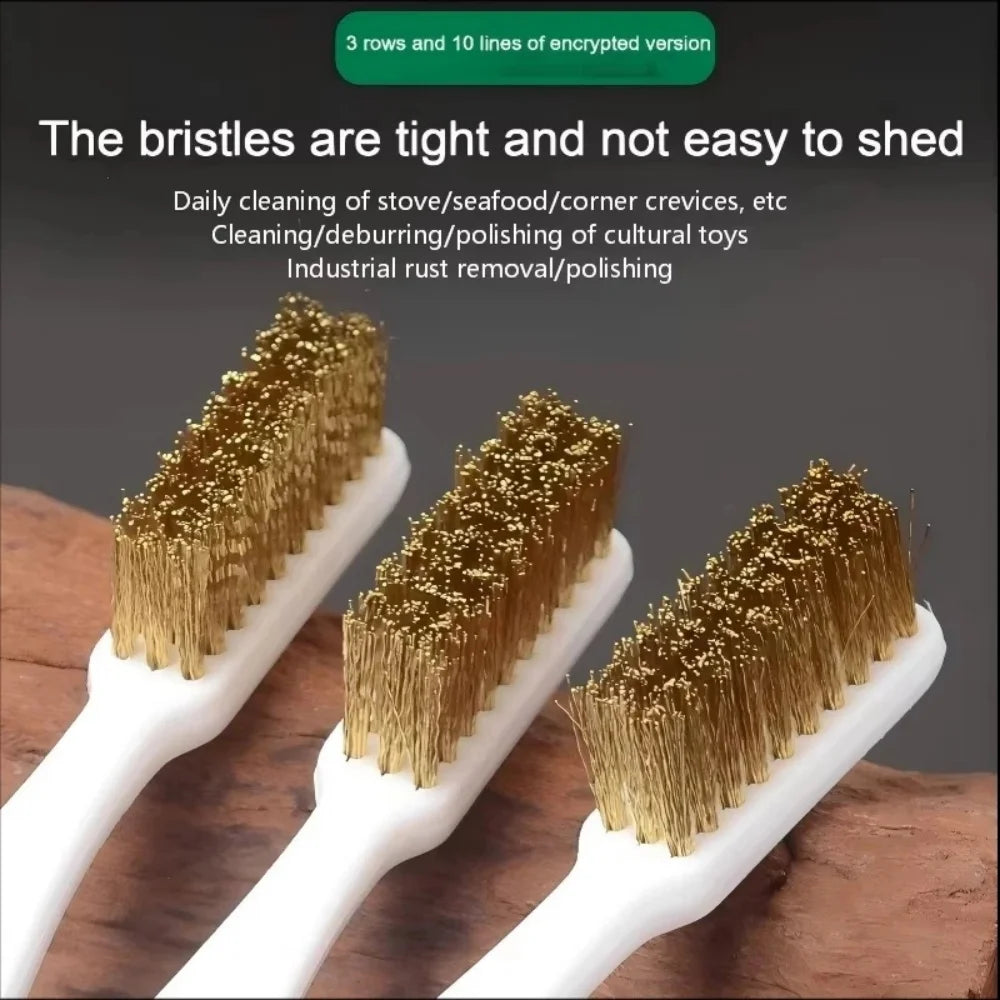 1/3/5PCS Mini Stainless Steel Wire Brush Set Brass Wire Brush Industrial Metal Rust Removal And Polishing Burr Cleaning Tools Qme