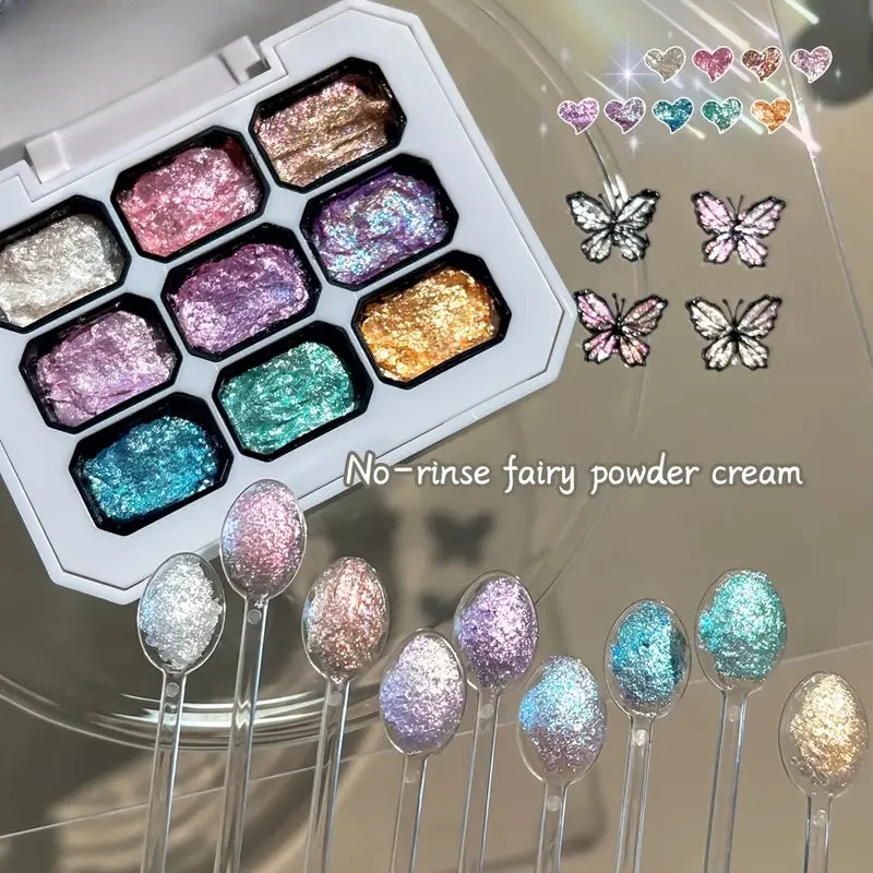 9 Colors 3D Stereo Glitter Gel Powder Paste Polarized Bright Modeling Qme