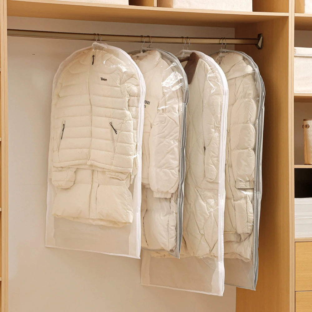 Wardrobe Organizer Bags Down Jacket Air Compression Hanging Bag with Zipper Clothes Dust Cover Bag Save Space Cloth Storage Bag Qme