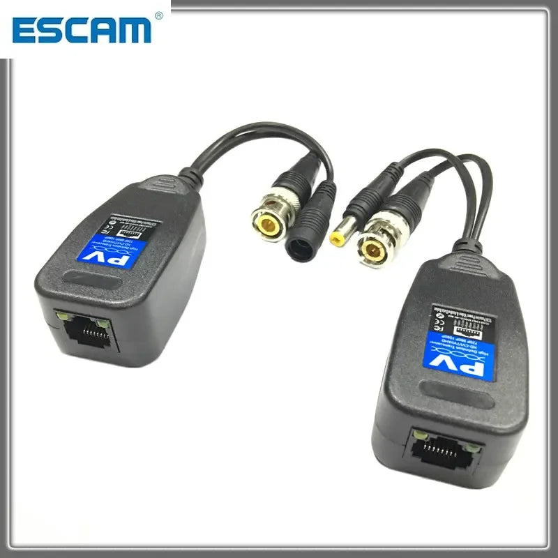 For 2MP 3MP 4MP ESCAM 205PV 200M Range For HD CVI/AHD/TVI Twisted BNC CCTV Passive Transceivers Cat5 CCTV UTP Video Balun IPC Qme