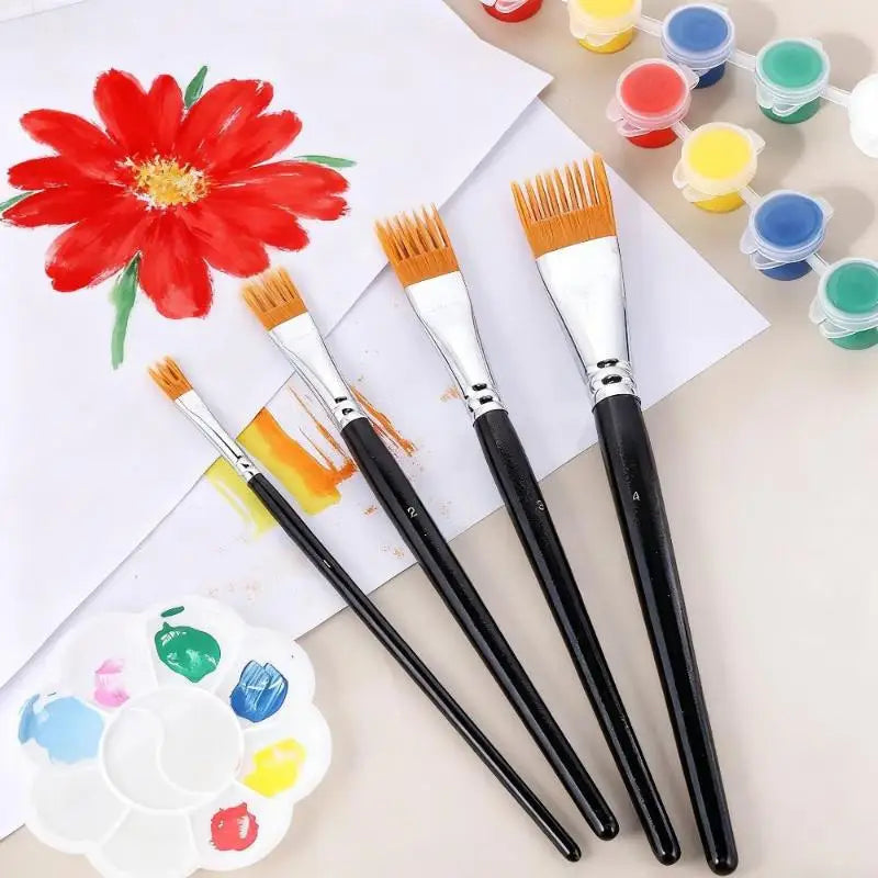 Watercolor Paint Brushes Ergonomic Design Durable Nylon Bristles Qme