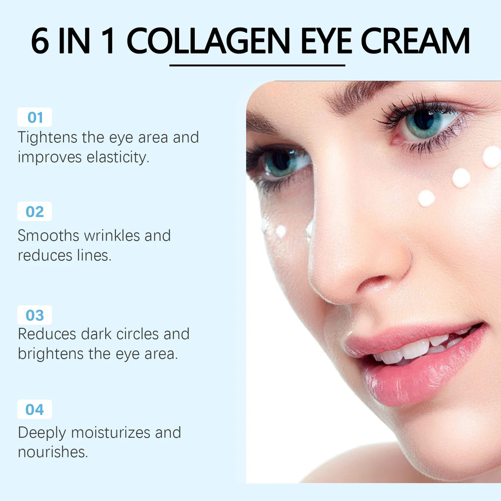 Lightening Dark Circles Eye Cream Anti-Puffiness Fade Fine Lines Firming Hydrating Moisturizing Under Eye Care Collagen Eye Crea Qme
