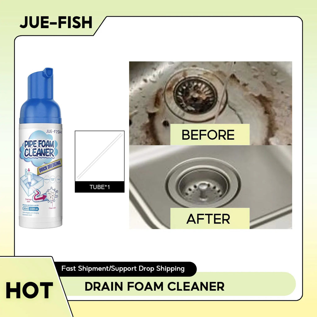 Drain Foam Cleaner Clog Remover Pipe Pool Sewer Cleaning Sink Drain Cleaner Deodorant Household Sink Toilet Cleaning Foam Spray Qme Default Title