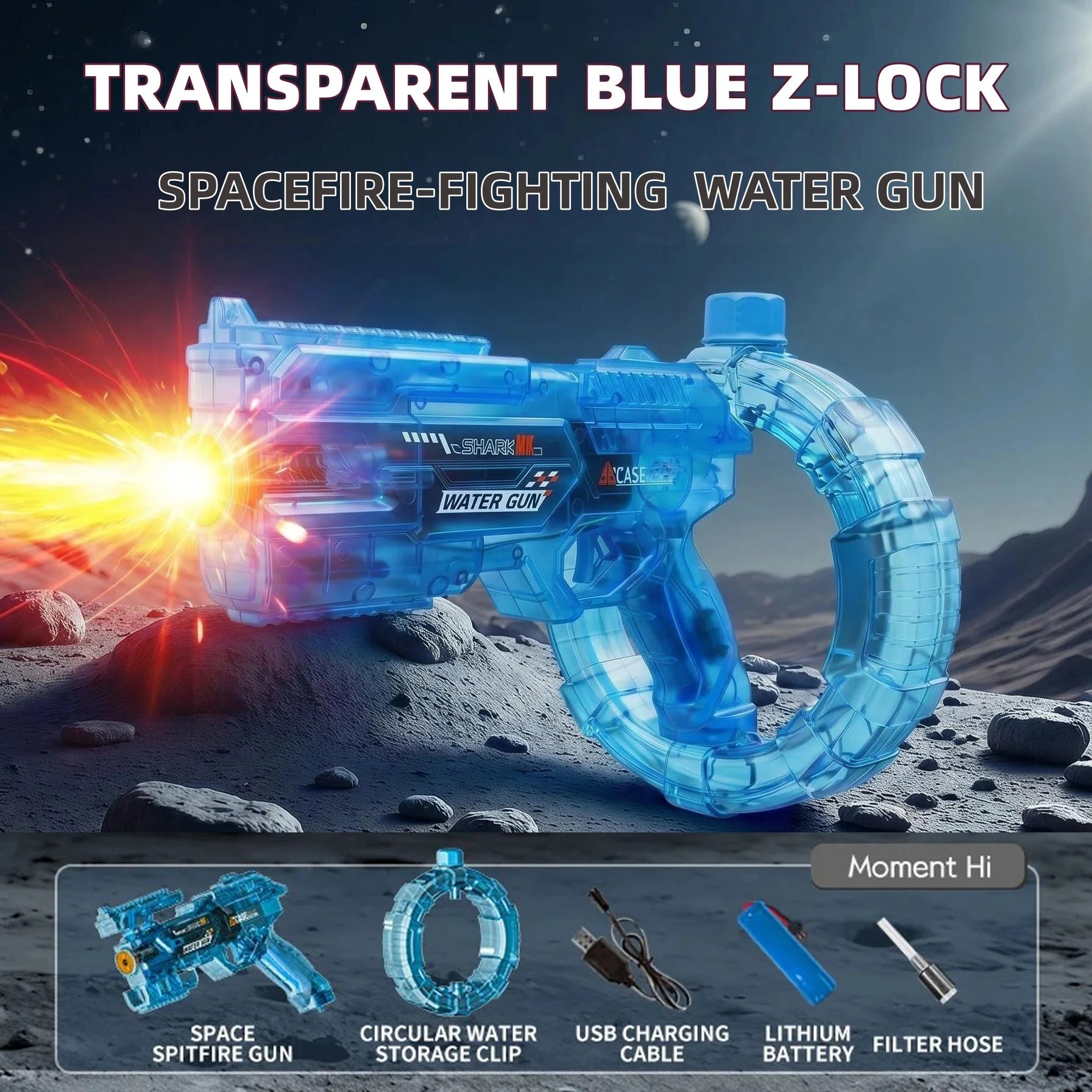 Electric Water Guns For Adults Powerful Squirt Automatic Water Suction Water Blasters Summer Outdoor Beach Toy For Boys Kid Gift Qme DEEP BLUE
