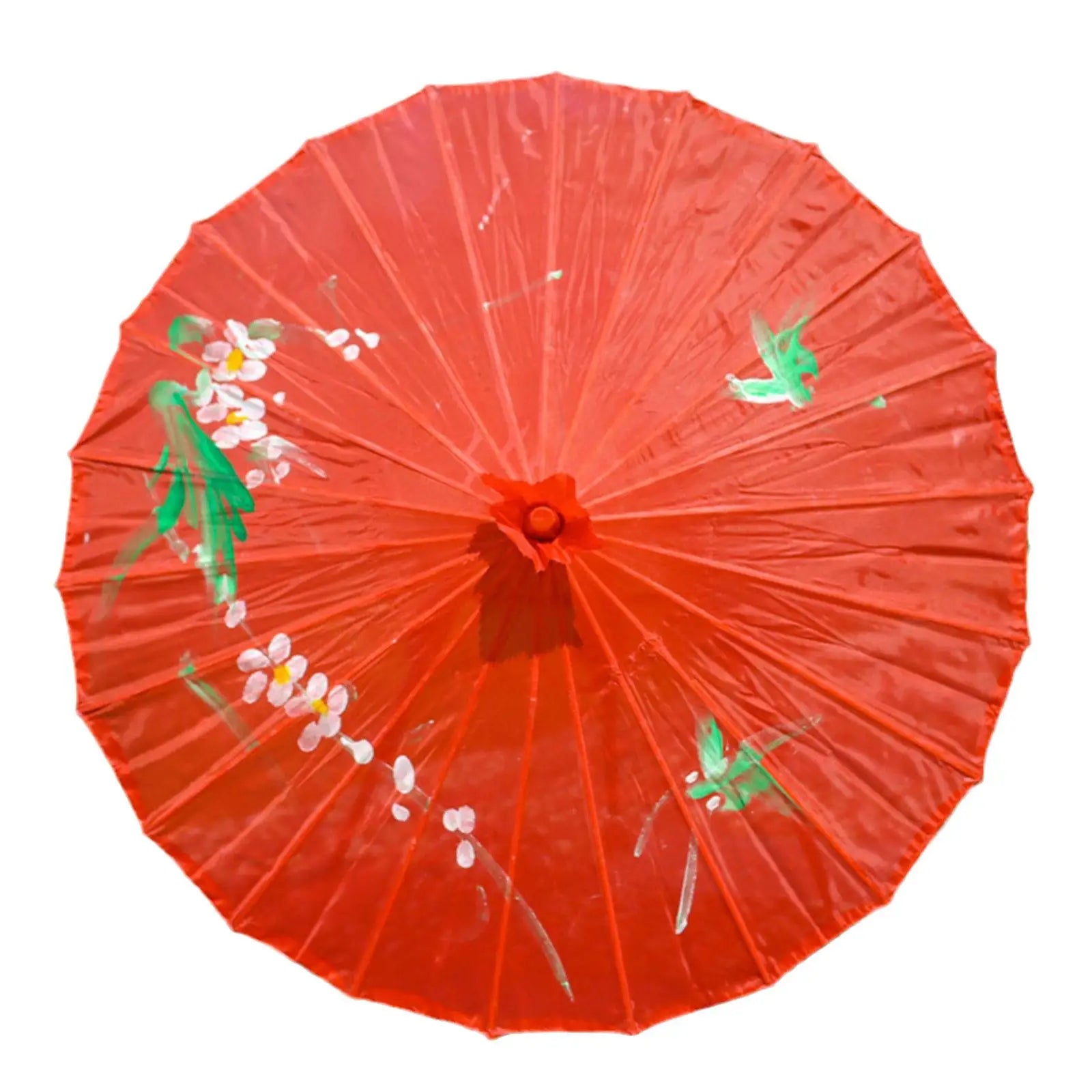 Vintage Chinese Silk Oil Paper Umbrella Red Flower Oil Paper Umbrella Bamboo Handle Wedding Decor Photo Parasol Dance Props Red Qme red 8K Bamboo