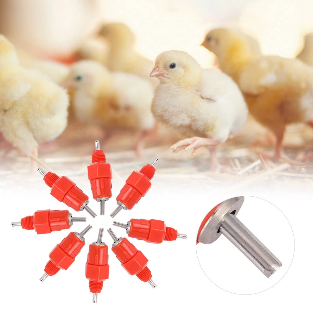 100PCS Automatic Chicken Water Nipple Drinker Poultry Drinking System for Hen Duck Goose Water Feeder Livestock Farm Supplies Qme