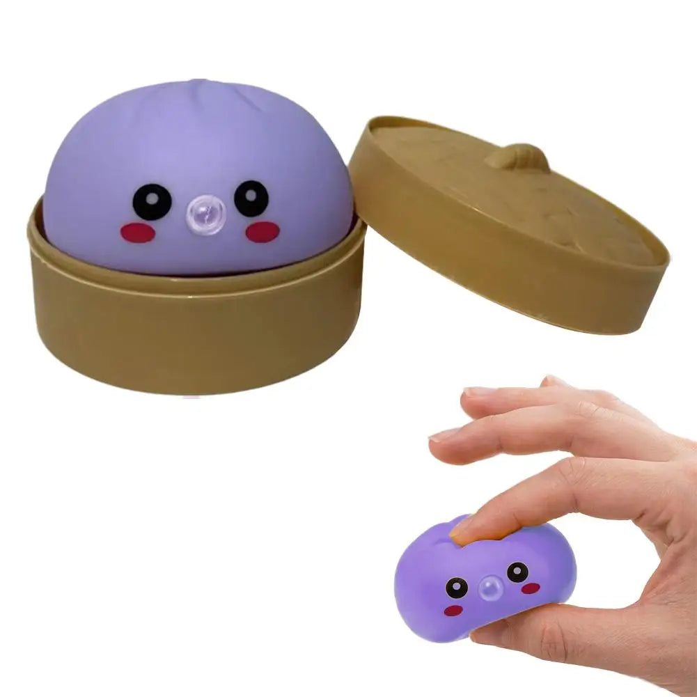 Baozi Decompress Toy Squishy Dumpling Steamer Bun Ornament Slow Qme Purple