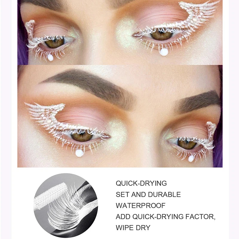 Long Curling White Mascara Waterproof Sweat-proof Colored Eyelashes Qme