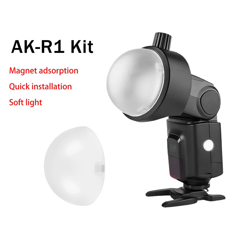 AK-R11 Magnetic Dome Diffuser Replacement V1 Round-head Flash AD200 Qme