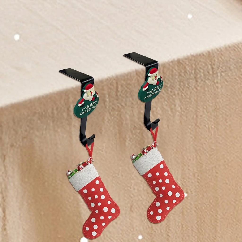 Christmas Stocking Holders Mantle No Drilling Hooks Garland Wreaths Qme