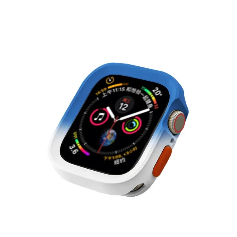 2024 New Bumper Soft Silicone Case For Apple Watch 9 8 7 6 SE 5 Sport Anti-drop Matte Cover For iwatch 49mm 41mm 40mm 44mm 45 mm Qme