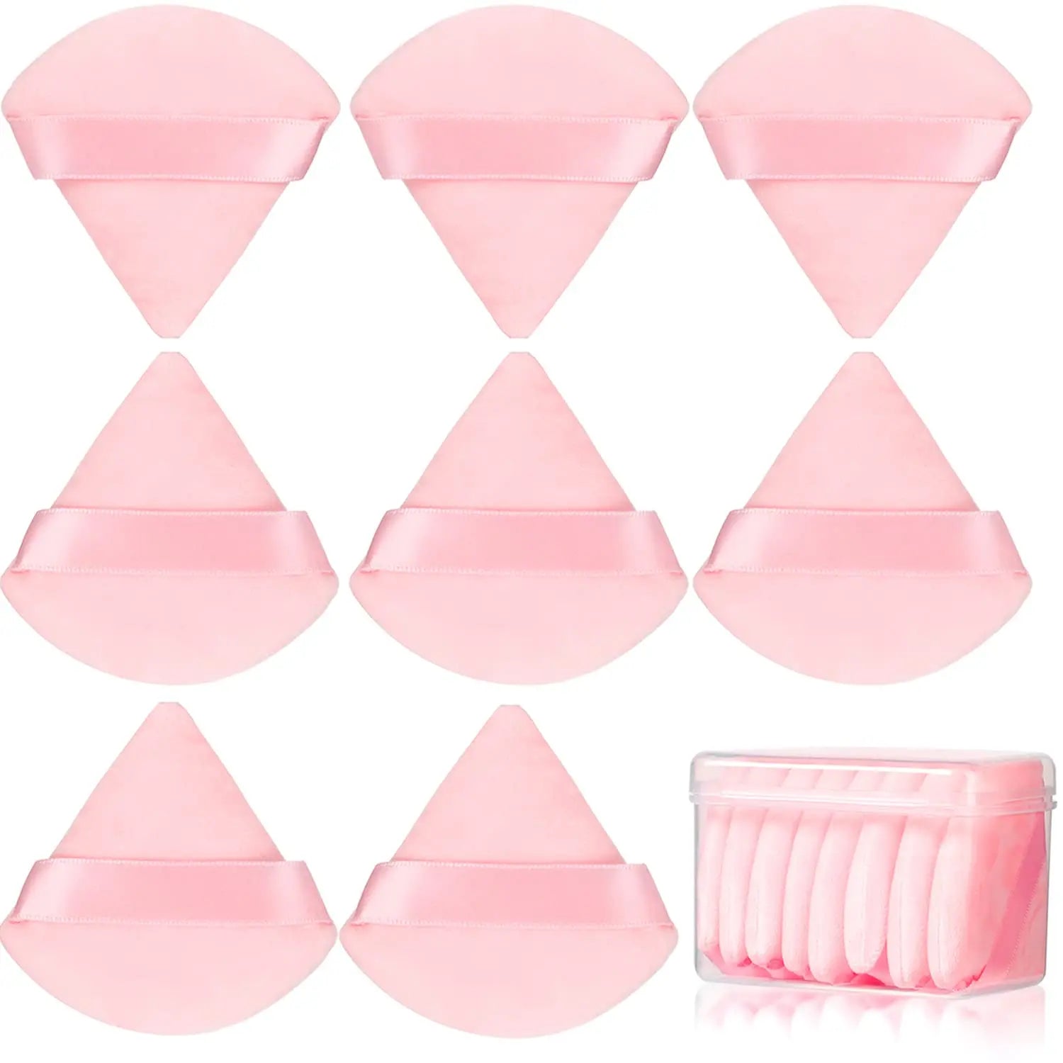 Cotton Powder Puff Riangle Both Dry Wet Makeup Setting Concealer Qme pink 8 pcs