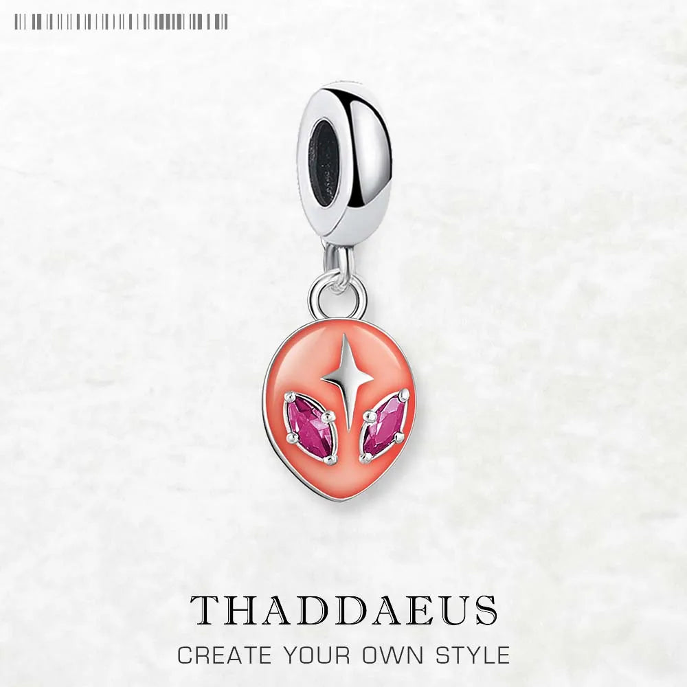Alien Head Dangle Charm Pendant Europe Style Fine Jewelry Women Men Trendy Gift In 925 Sterling Silver Qme Ring Clasp 3