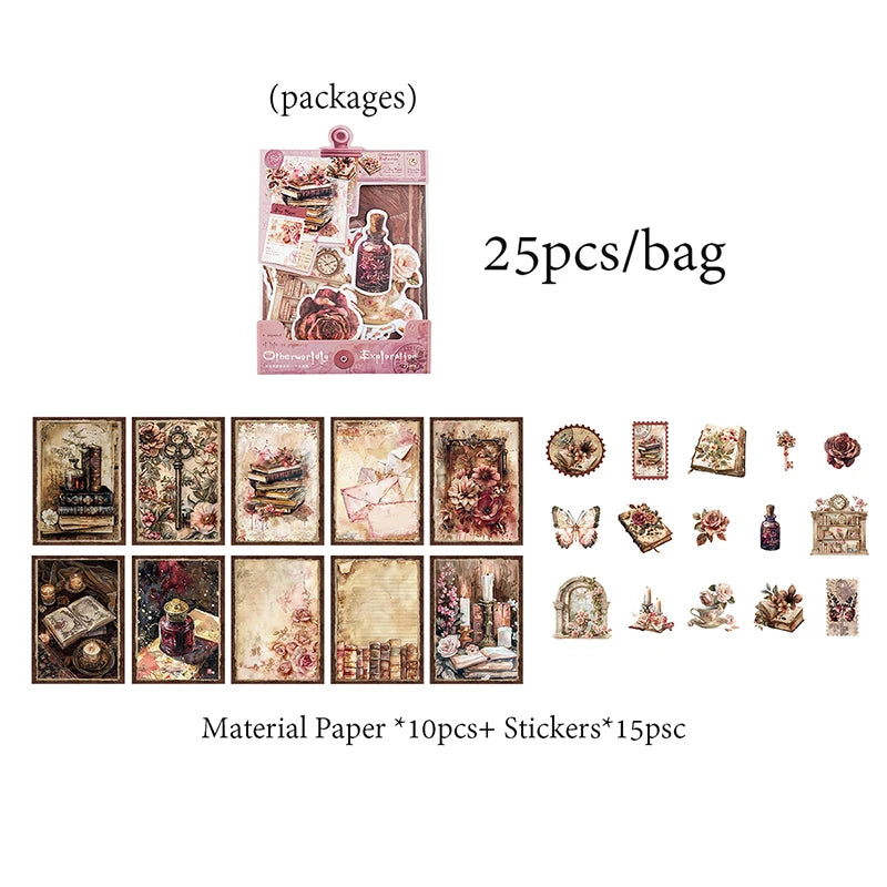 Retro Floral Animal & Figure Sticker Pack, Decor Stickers for Phone Case, Water Cup, Storage Box, Luggage & Photo Frame Qme F