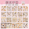 TIANZI 20/80 Pcs Cute Cat and Dog Theme PET Die cut Stickers book Retro Cartoon Handmade Scrapbooking Handbook Phone Stickers Qme C3