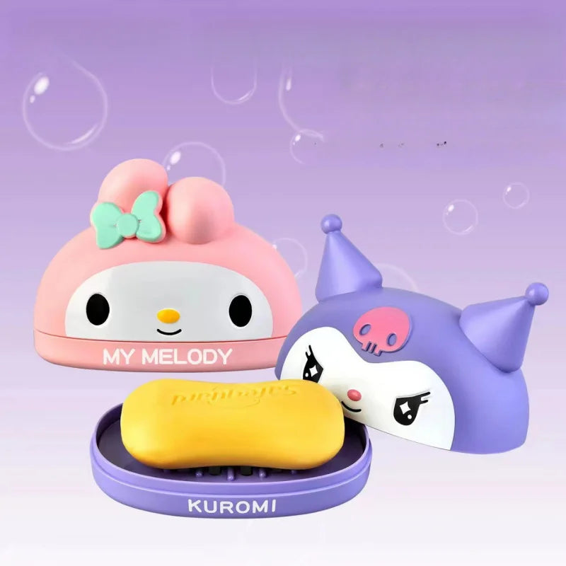 Kuroomi Bathroom Soap Dish Lid Dorm Rooms Portable Multifunctional Qme