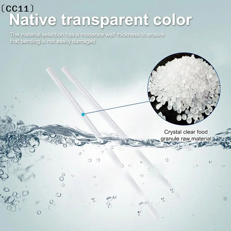 100 300 Disposable Drinking Straw Transparent Plastic Milk Smoothie Qme
