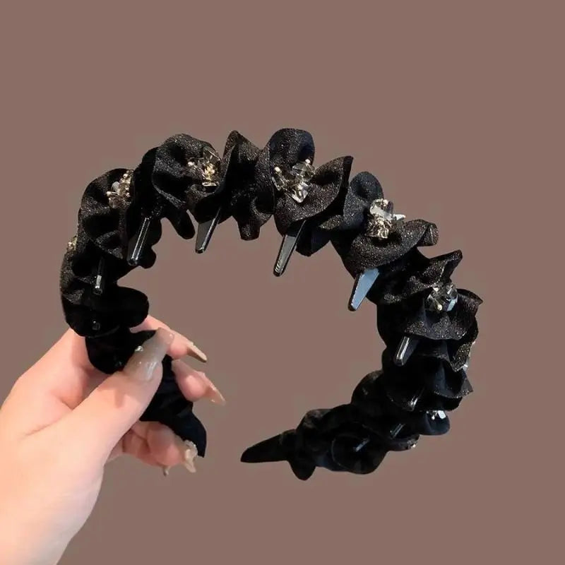 Elegant Temperament Rhinestone Design Hairband Women Daily Wear Qme A1
