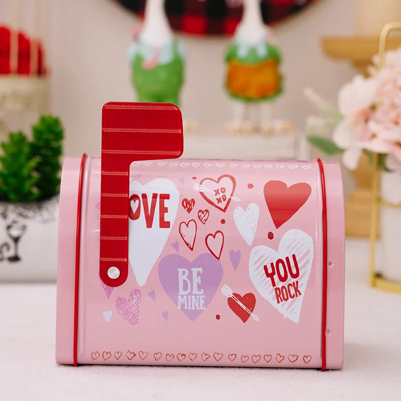 Heart-shaped Metal Storage Box Sweet Valentine Present Wedding Qme pink M