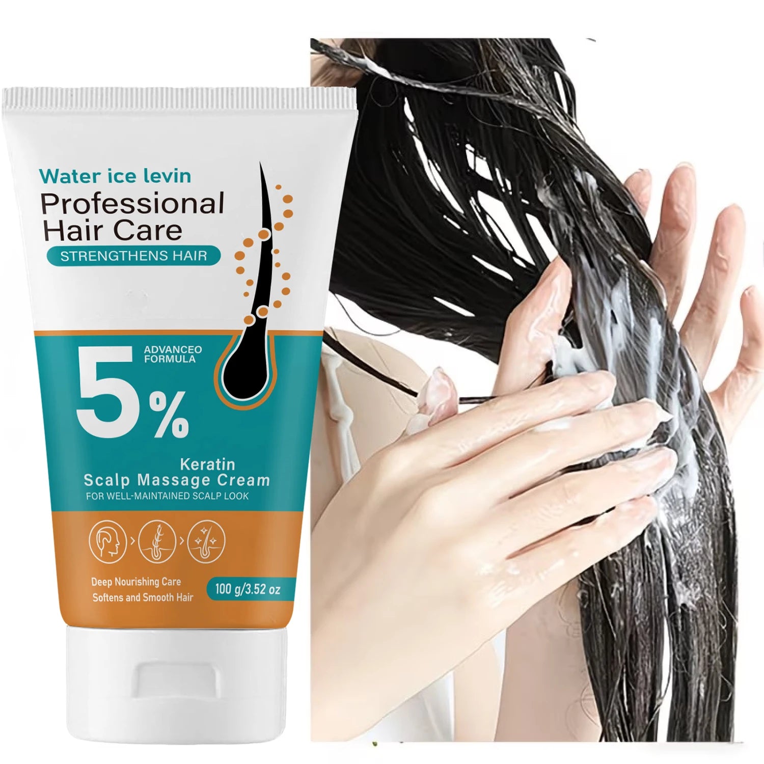 Advanced Formula Keratin Hair Mask, 5% Biotin Collagen Infused Deep Nourish Scalp Strengthen Hair Care Qme