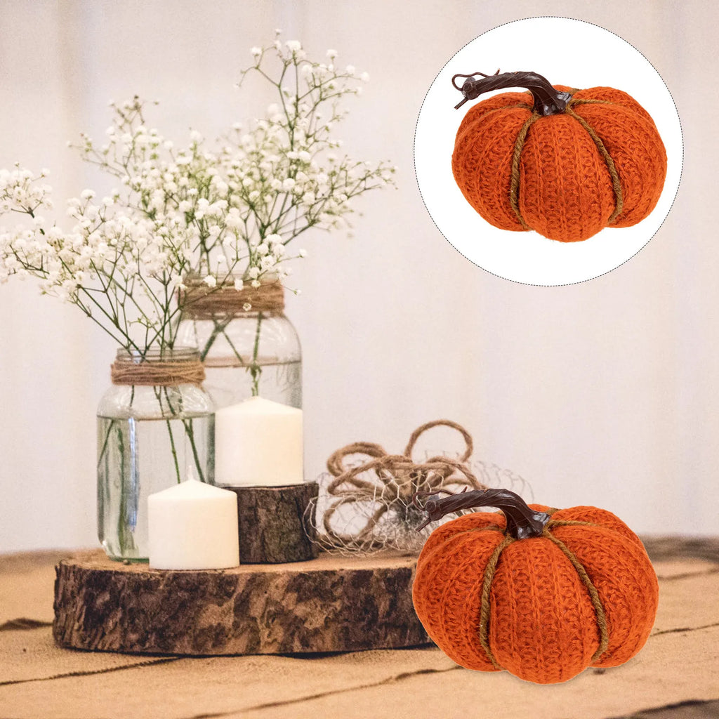 Simulation Pumpkin Decor Knitted Lifelike Pumpkin Ornament Festival Party Thanksgiving Decor Home DIY Scene Layout Photo Prop Qme Default Title