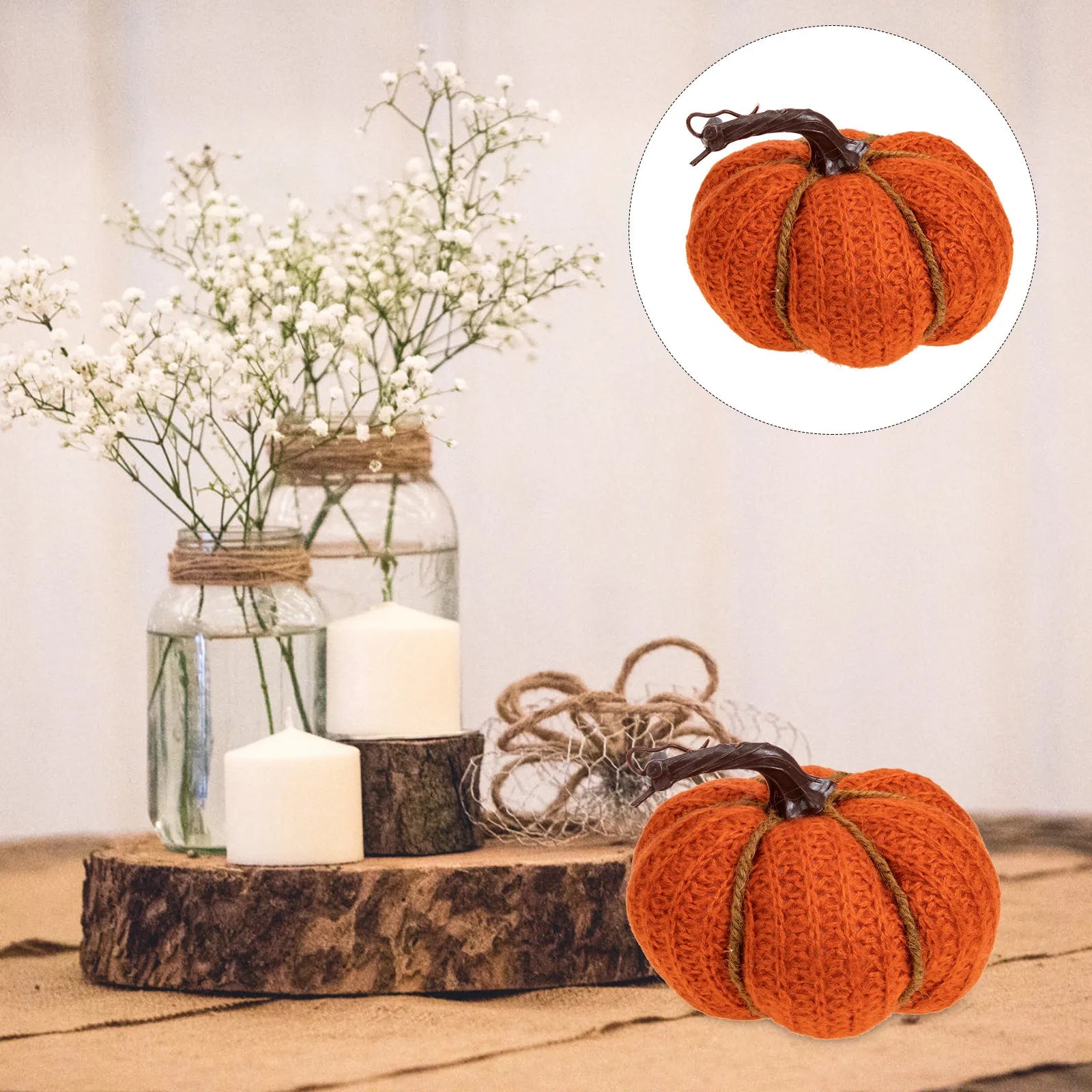 Simulation Pumpkin Decor Knitted Lifelike Pumpkin Ornament Festival Party Thanksgiving Decor Home DIY Scene Layout Photo Prop Qme Default Title